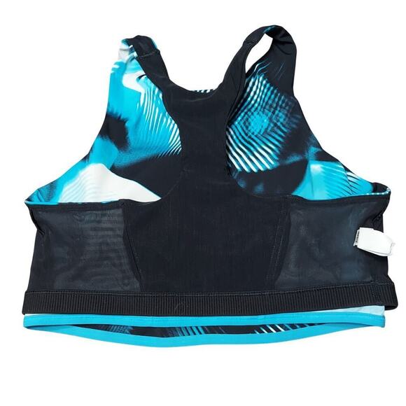 Under Armour Women's Breathelux Medium Support Blue Printed Sports Bra - Picture 6 of 10